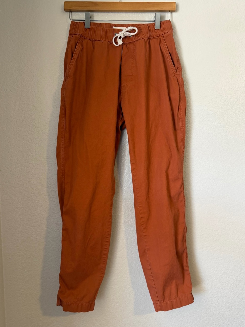 Pact Organic Cotton Twill Straight Leg Pants Rust Burnt Orange Size Small Casual